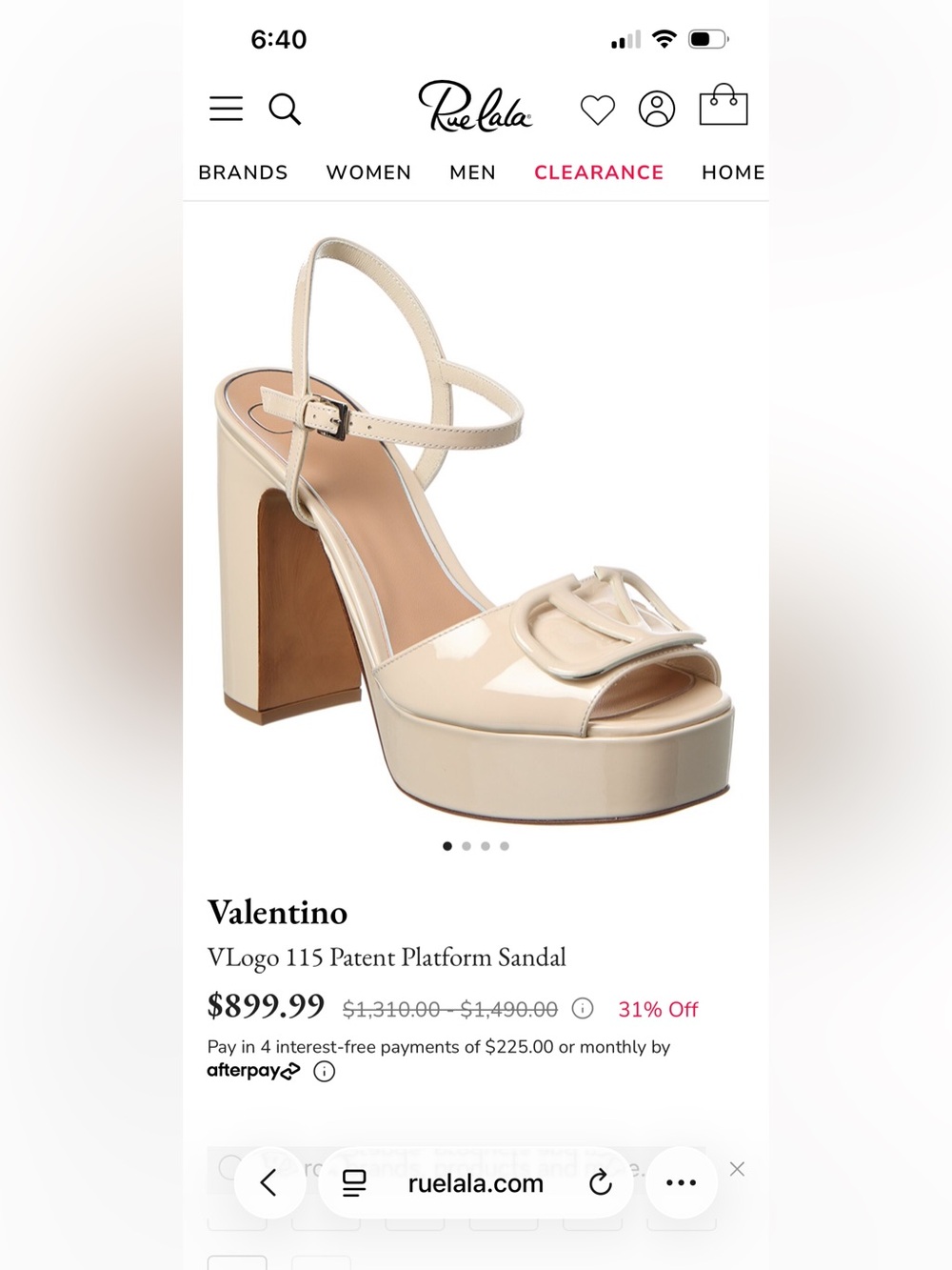 NEW Valentino VLogo 115 Patent Platform Sandal size 40  Patent Leather
